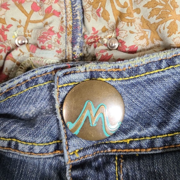 Vintage Marlow‎ Jeans Crop Size 5 Blue Japanese Denim Cotton Blend Snap Button - Picture 6 of 16